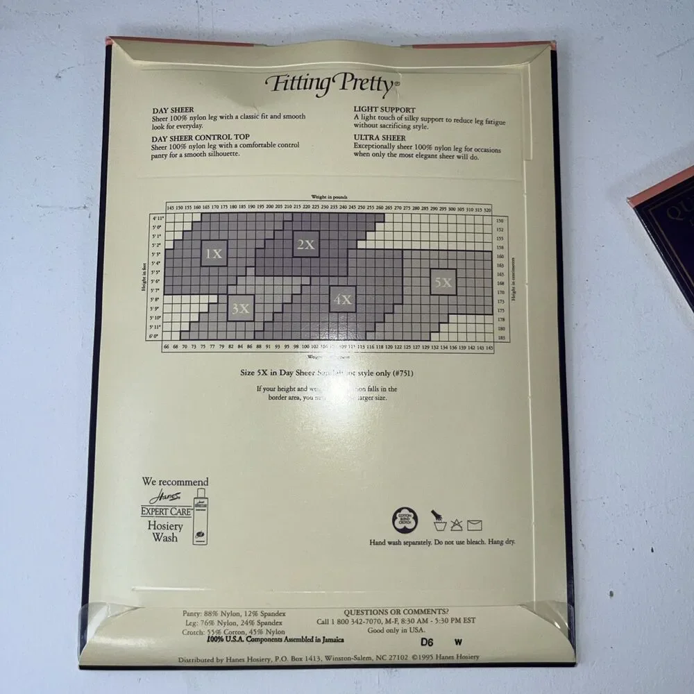 Hanes Pantyhose 1X Fitting Pretty Light Support Sandalfoot Barely There Queen